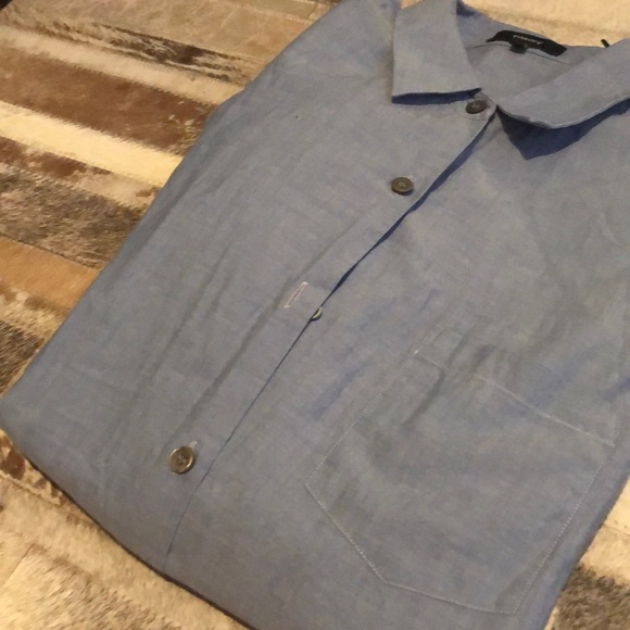 NWOT Theory cotton blue button down shirt size s - Picture 3 of 5